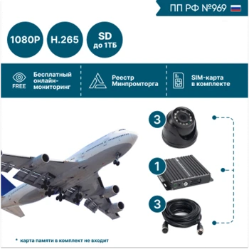 на 3 камеры для общественного транспорта NSCAR BUS301 FullHD_2SD